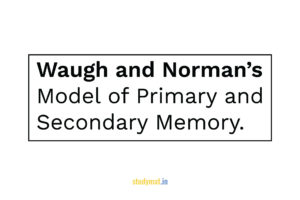 Waugh and Norman’s Model of Memory