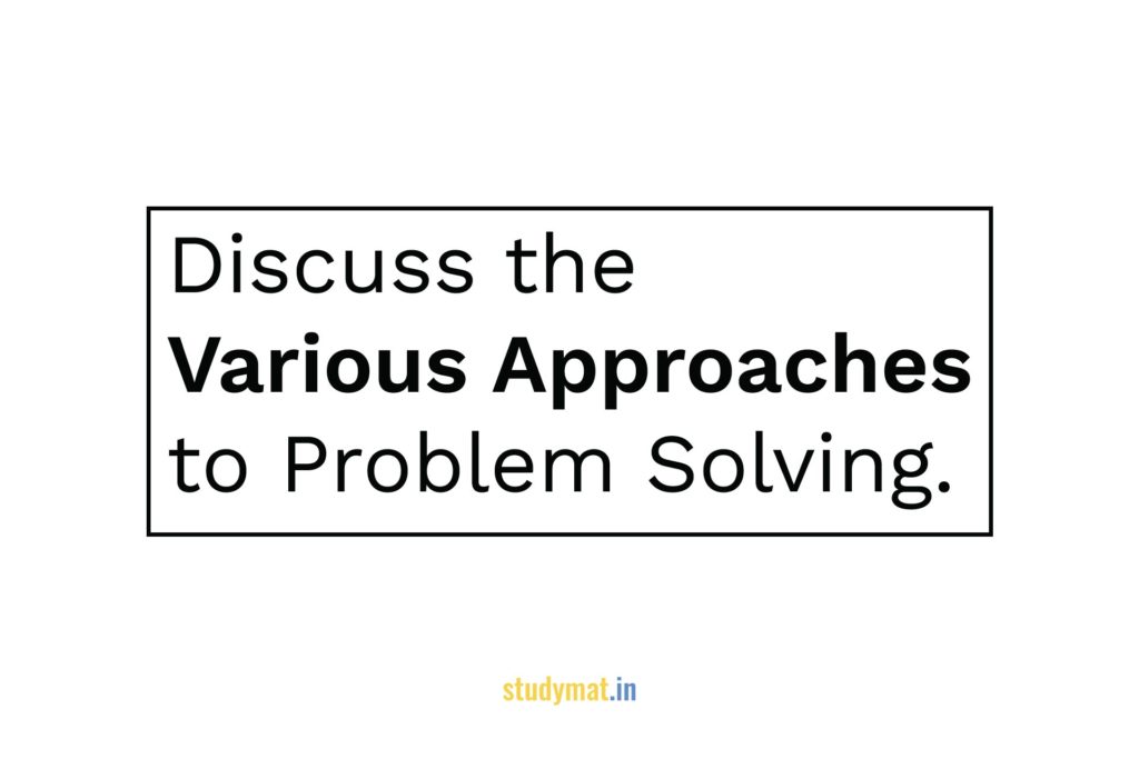 problem solving approaches pdf