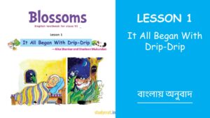 Read more about the article It All Began With Drip Drip | Lesson 1 | English to Bengali Translation | Class 6 | Blossoms