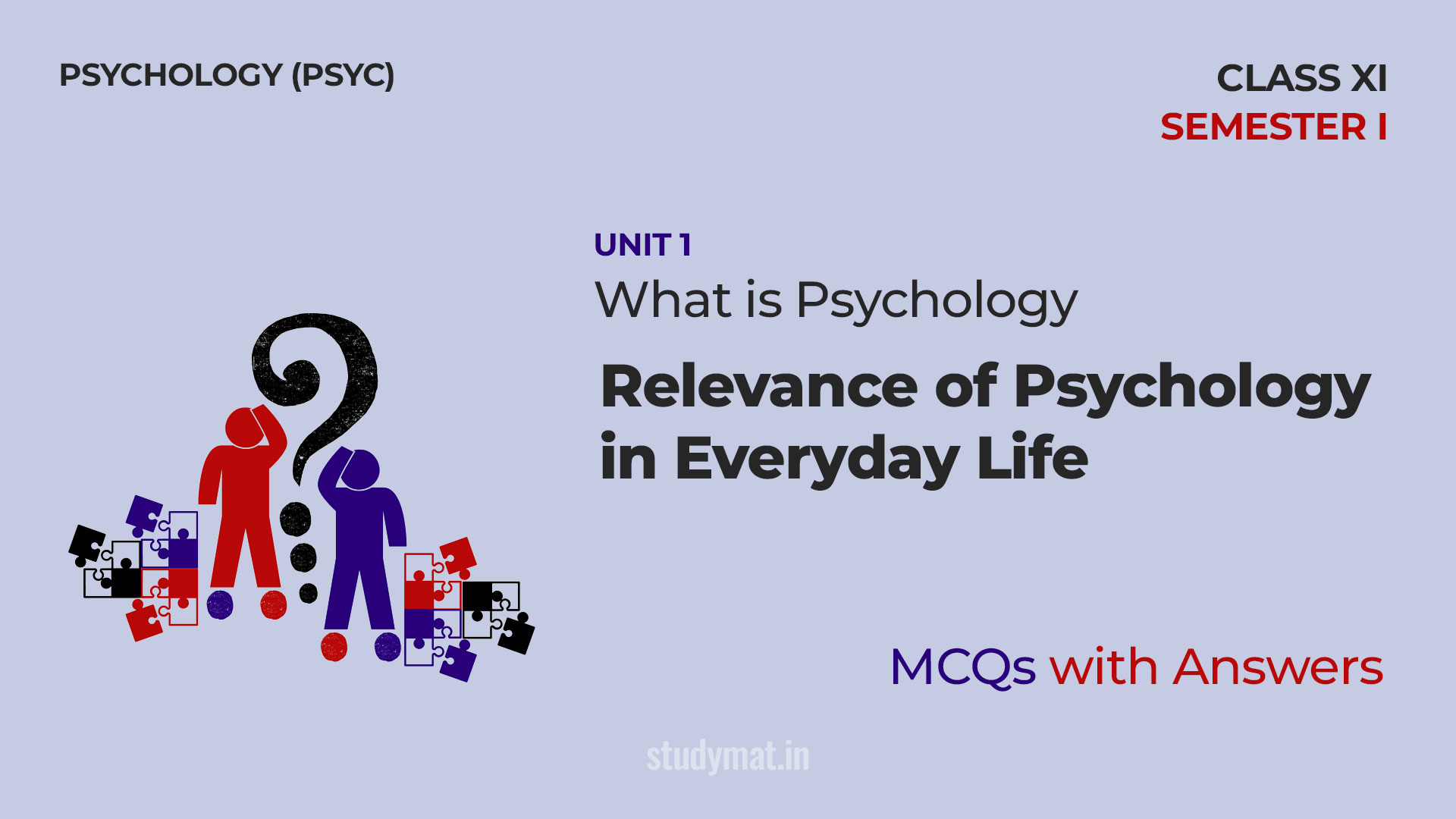 Relevance of Psychology in Everyday Life | MCQs with Answers