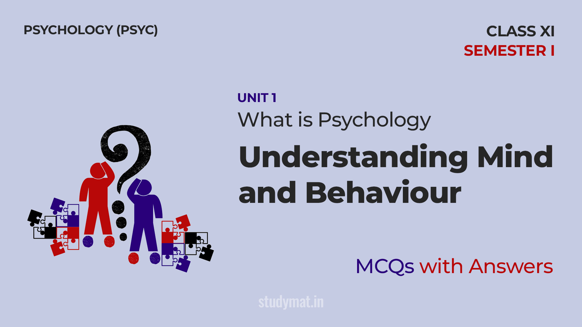 Understanding Mind and Behaviour | MCQs with Answers